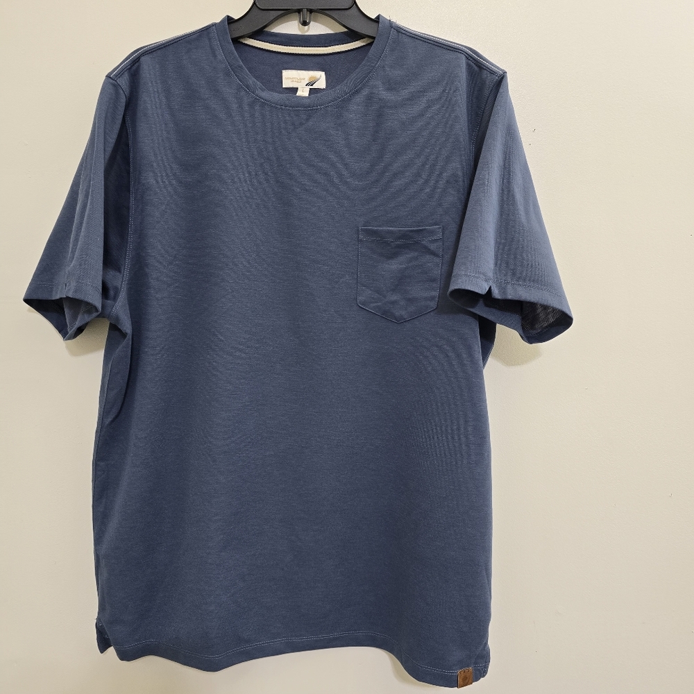 FUNDAMENTAL‎ COAST men's size Large Westport Pocket T Shirt Short Sleeve Blue